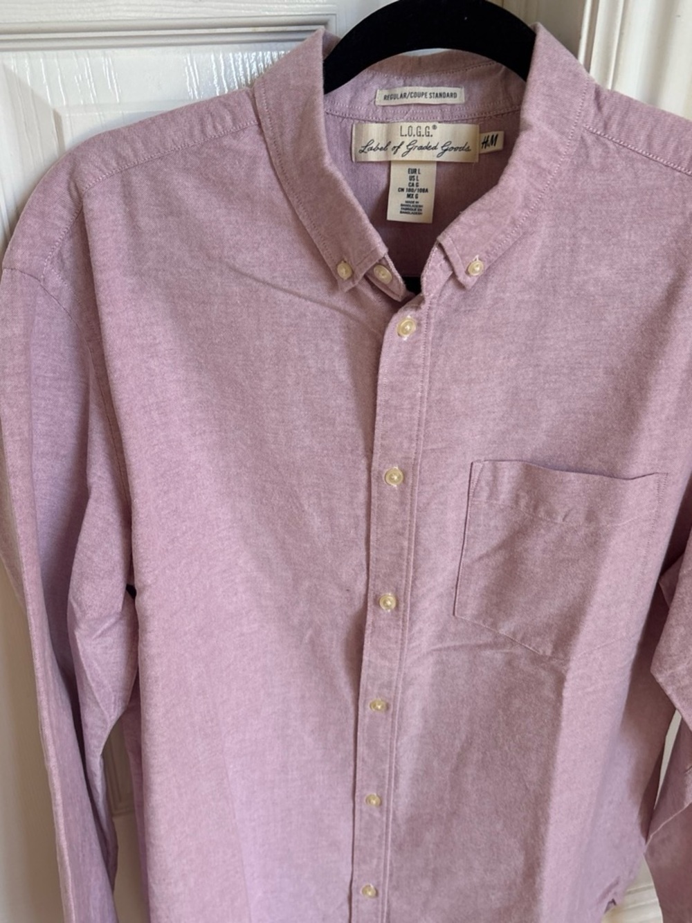 Men's Logg H&M Button-Down Shirt in Light Pink